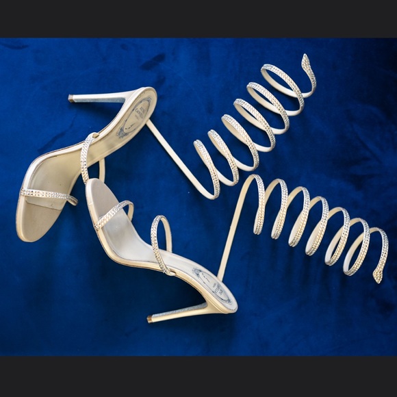 rene caovilla heels gold - Picture 1 of 2